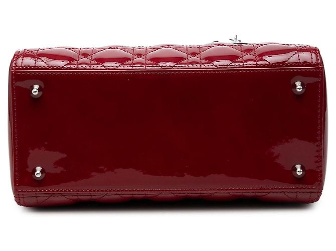 Dior Red Medium Patent Cannage Lady Dior - vista 3