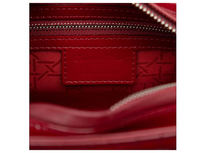 Dior Red Medium Patent Cannage Lady Dior - vista 5
