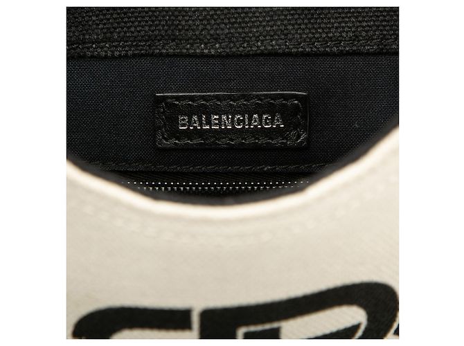 Borsa Secchiello Balenciaga Wave XS in Tela Bianca - vista 5