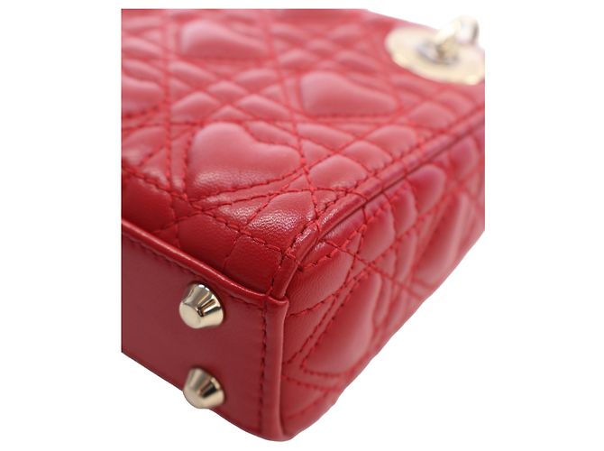 Dior Red DiorAmour Micro Lambskin Cannage Lady Dior - vista 10