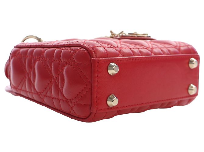 Dior Red DiorAmour Micro Lambskin Cannage Lady Dior - vista 14