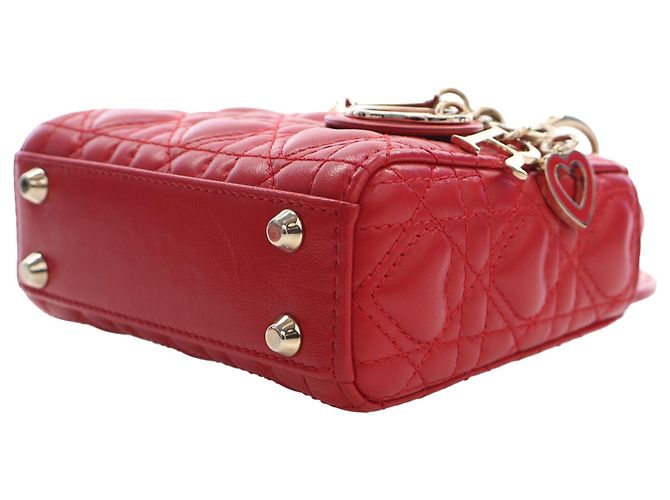 Dior Red DiorAmour Micro Lambskin Cannage Lady Dior - vista 15