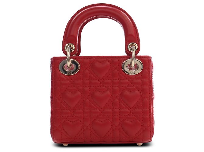 Dior Red DiorAmour Micro Lambskin Cannage Lady Dior - vista 2