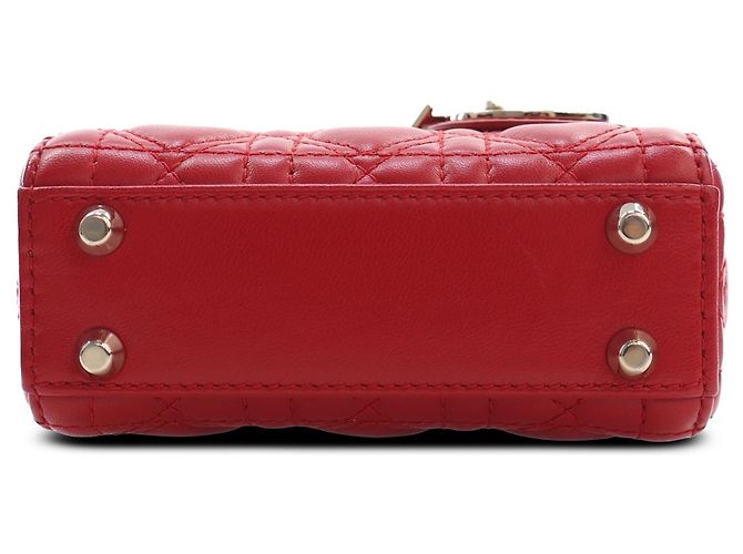 Dior Red DiorAmour Micro Lambskin Cannage Lady Dior - vista 3
