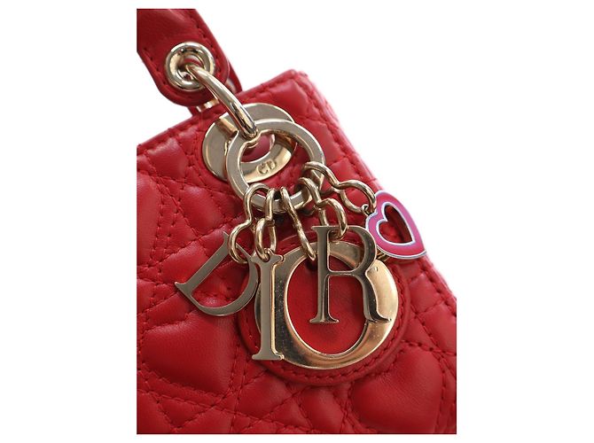 Dior Red DiorAmour Micro Lambskin Cannage Lady Dior - vista 5