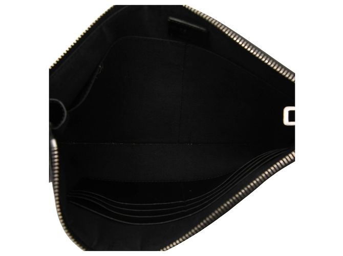 Clutch diagonale Fendi Black Zucca Coated Canvas - vista 4