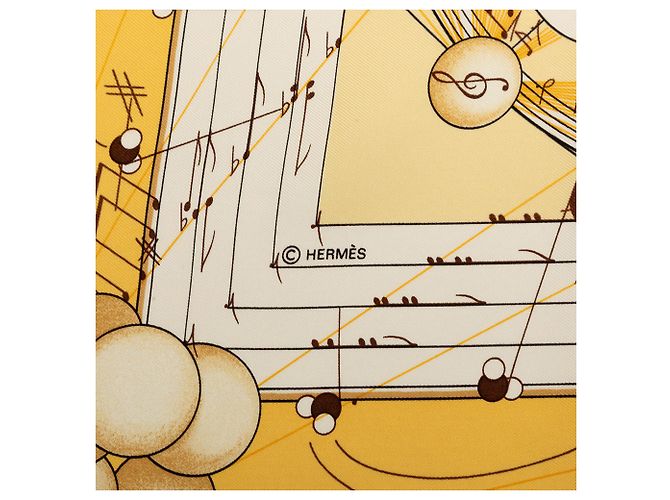 Hermès Yellow La Musique des Spheres Seidentuch 90 - Ansicht 3
