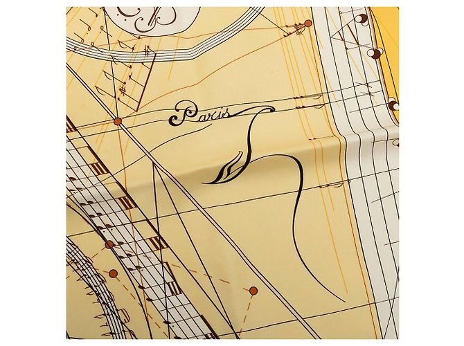 Hermès Yellow La Musique des Spheres Seidentuch 90 - Ansicht 7