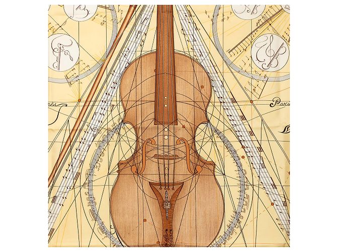 Hermès Yellow La Musique des Spheres Seidentuch 90 - Ansicht 9