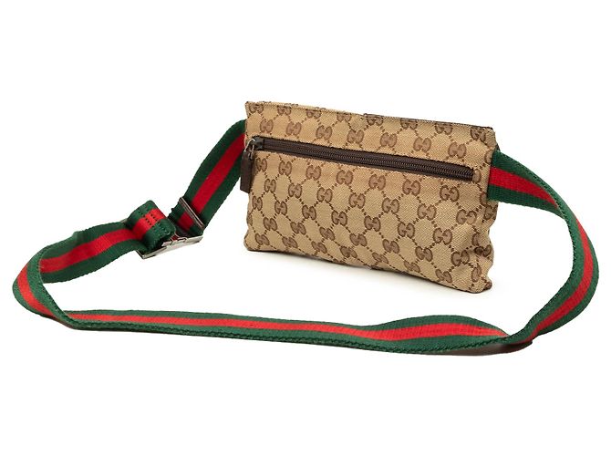 Gucci Beige GG Canvas Web Gürteltasche mit zwei Taschen - Ansicht 2