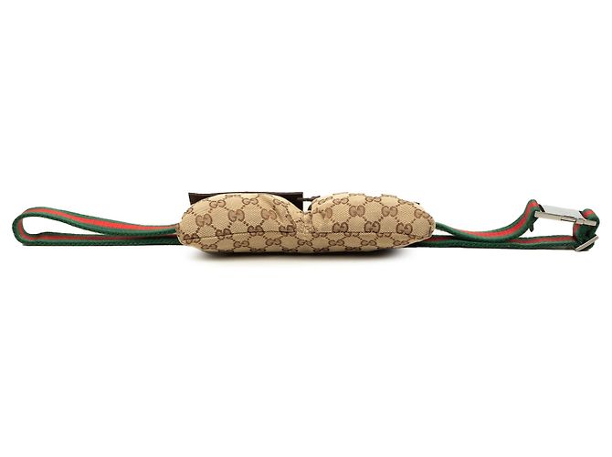 Gucci Beige GG Canvas Web Gürteltasche mit zwei Taschen - Ansicht 3
