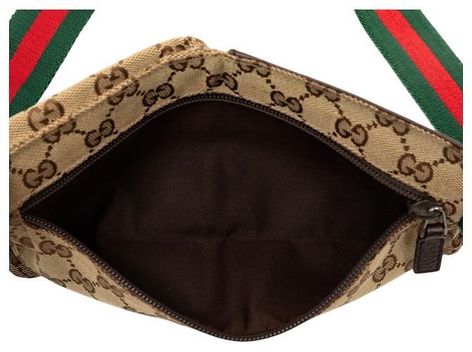 Gucci Beige GG Canvas Web Gürteltasche mit zwei Taschen - Ansicht 4