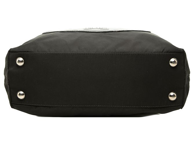 Borsa Prada in Tessuto Canapa nera con logo - vista 3