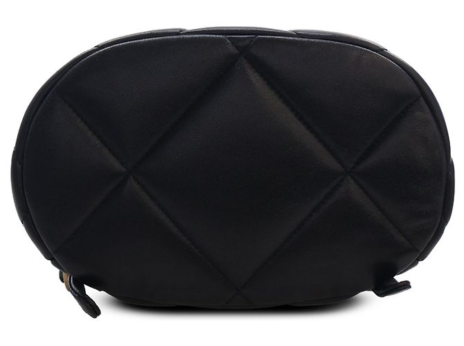 Mochila Chanel 19 em pele de cordeiro acolchoada preta - vista 3