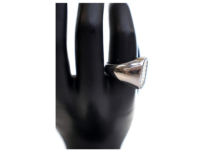 Louis Vuitton Silver Brass Monogram Lock Signet Ring - view 4
