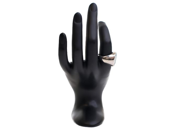 Louis Vuitton Silver Brass Monogram Lock Signet Ring - view 8