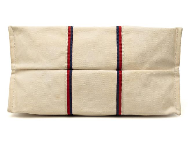 Sac cabas vertical Gucci en toile beige Ouroboros - vue 3
