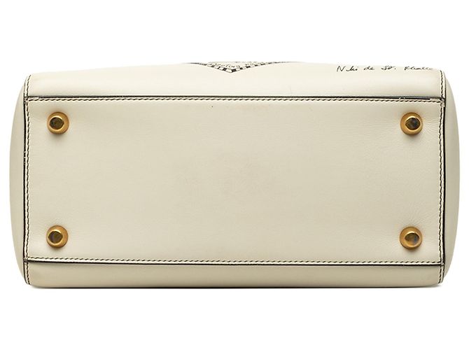 Dior White Niki De Saint Phalle Medium Calfskin Lady Dior - vue 3