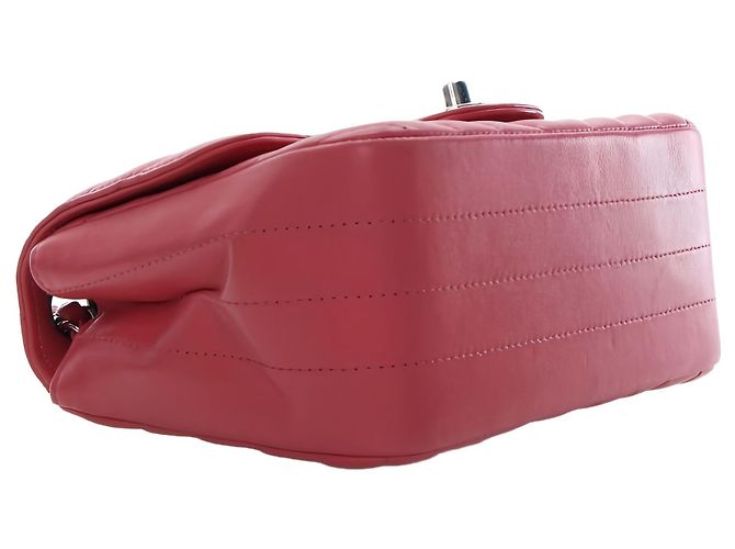 Chanel Pink Mini Square Classic Chevron Lambskin Single Flap - vista 13