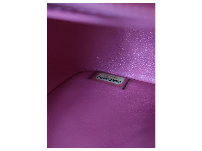 Chanel Pink Mini Square Classic Chevron Lambskin Single Flap - vista 7