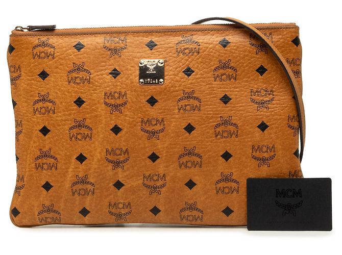 Borsa a tracolla MCM Brown Visetos Coated Canvas - vista 7