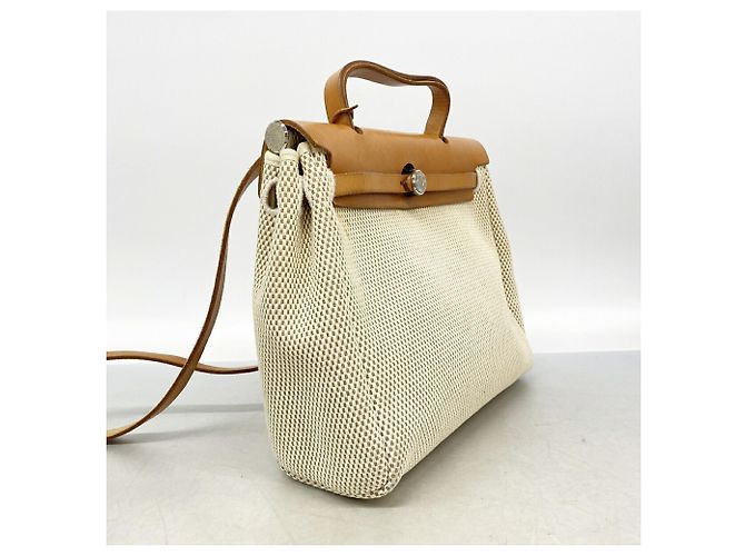 Hermès Borsa Hermes Herbag PM Toile GM Natural - vista 2