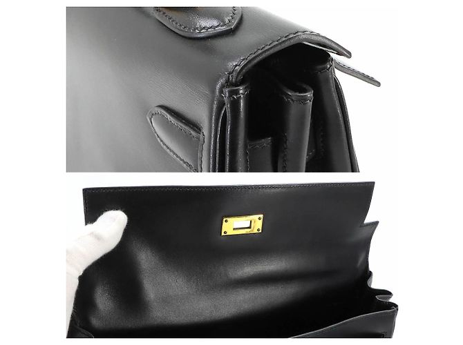 Hermès Hermes Kelly 32 Handbag in Black Box Calf Leather - view 8