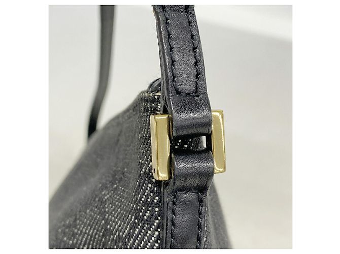 Borsa a tracolla Gucci in denim nero - vista 9