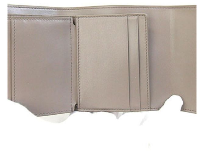 Céline Portefeuille tri-fold Celine en cuir grainé grisâtre - vue 5