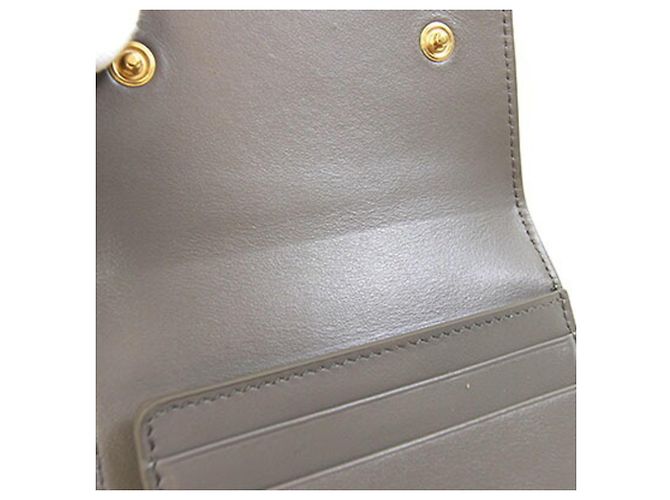 Céline Portefeuille tri-fold Celine en cuir grainé grisâtre - vue 6