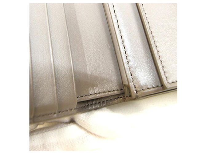 Céline Portefeuille tri-fold Celine en cuir grainé grisâtre - vue 7