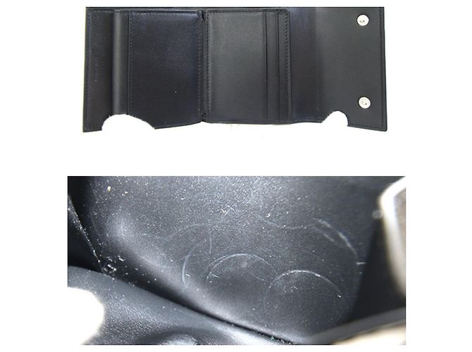 Céline Carteira Trifold Celine em couro preto - vista 3