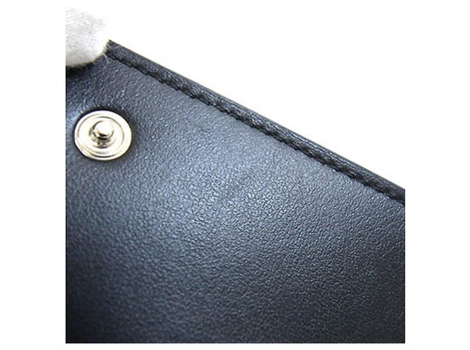 Céline Carteira Trifold Celine em couro preto - vista 9