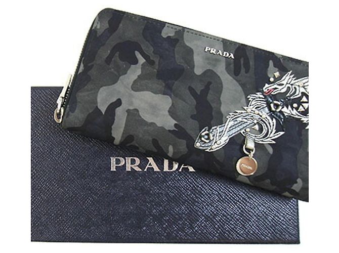 Prada Round Long Wallet in Gray - view 10