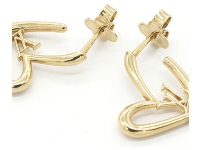 Orecchini Louis Vuitton Gold Heart Falling Love PM - vista 3