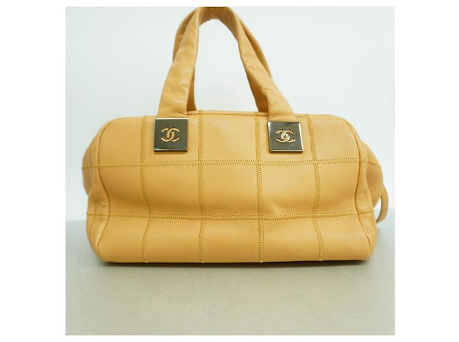 Borsa Chanel Chocolate Bar Beige in pelle di vitello - vista 10