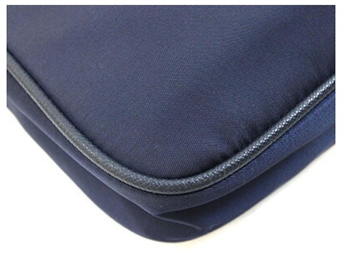 Borsa a tracolla Prada in nylon e pelle blu navy - vista 5