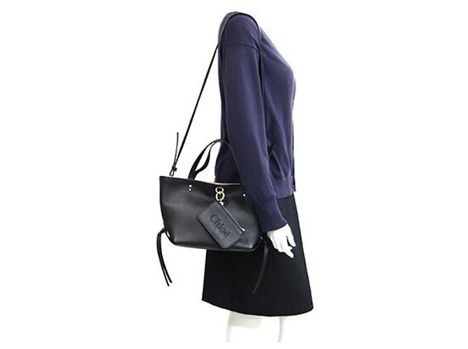 Chloé Chloe Sense Handtasche aus schwarzem Leder - Ansicht 8