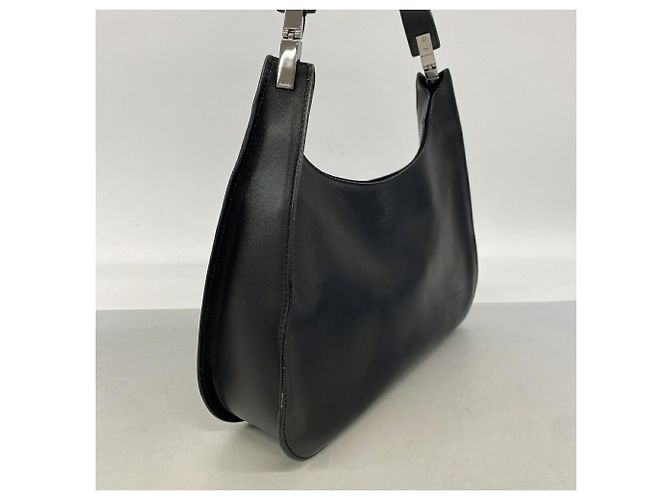 Borsa a tracolla Gucci in pelle nera - vista 2