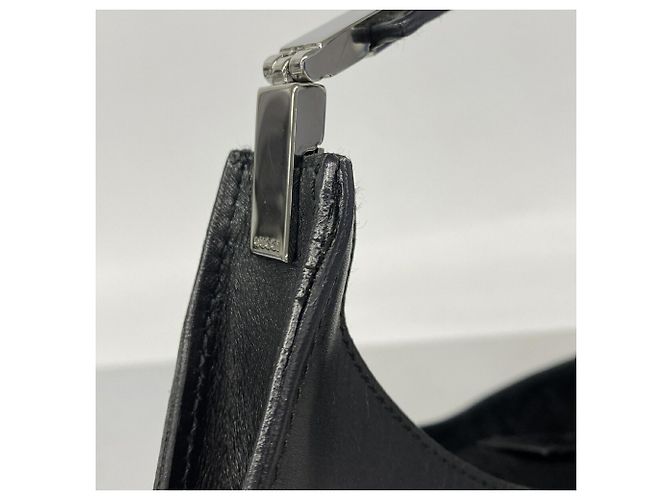 Borsa a tracolla Gucci in pelle nera - vista 7