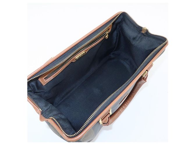 Fendi Vintage Pequin Convertible Boston Coated Canvas Medium - vista 5