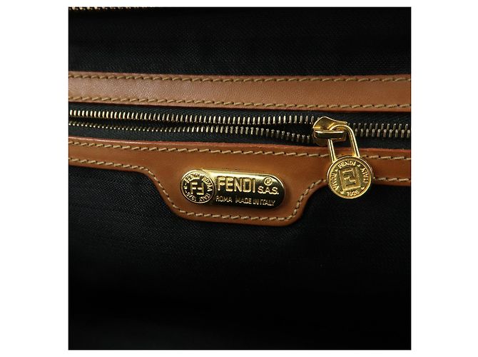 Fendi Vintage Pequin Convertible Boston Coated Canvas Medium - vista 6