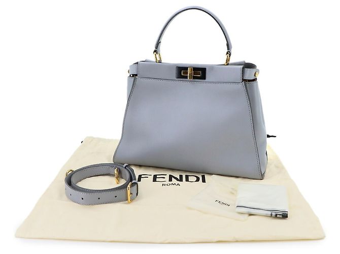 Borsa Fendi Peekaboo Regular in pelle nera - vista 2