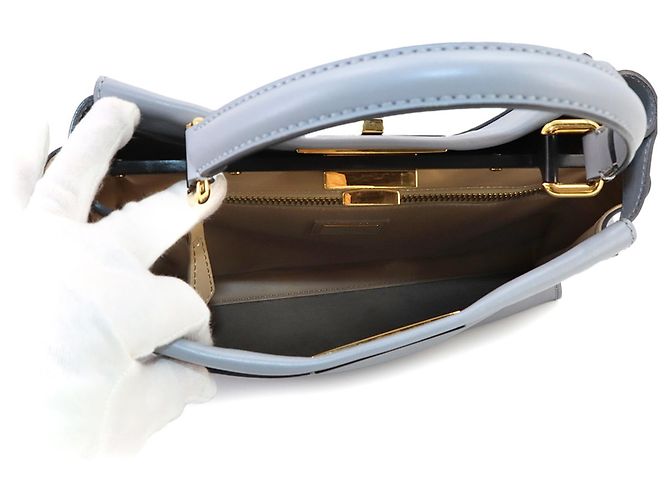 Borsa Fendi Peekaboo Regular in pelle nera - vista 8