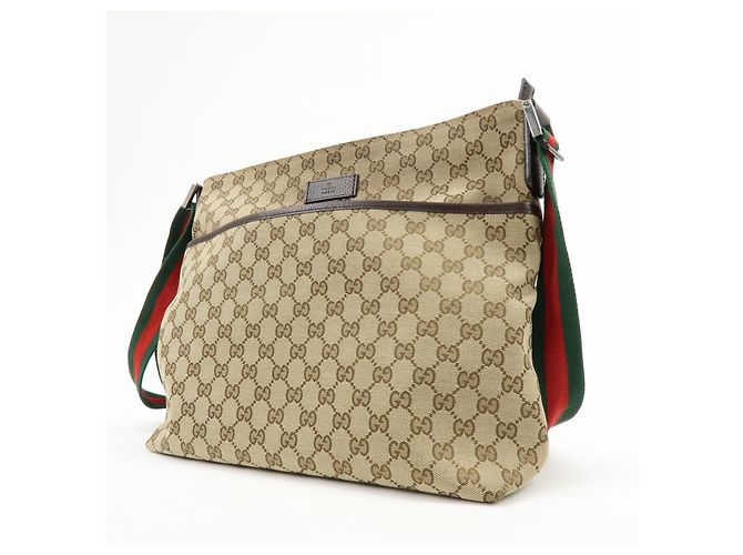 Borsa Messenger Gucci Web Strap Zip GG Canvas Medium - vista 3