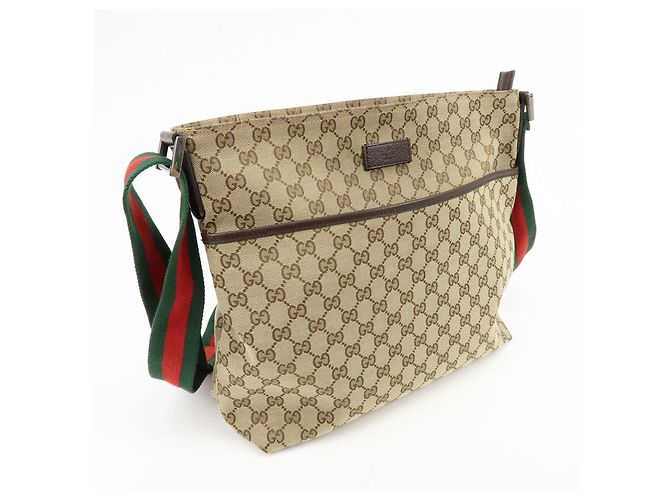 Borsa Messenger Gucci Web Strap Zip GG Canvas Medium - vista 4