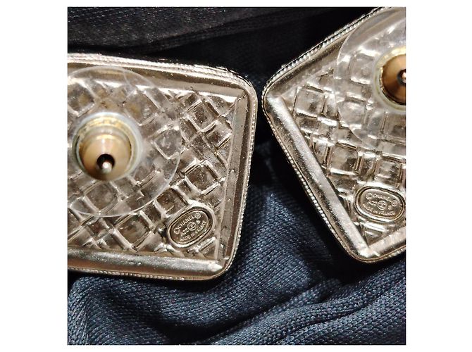 Orecchini CHANEL CC in resina e strass A22S - vista 9
