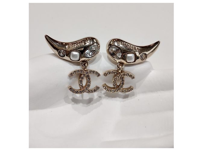 Orecchini pendenti CC con strass CHANEL A21S (RARE) - vista 11