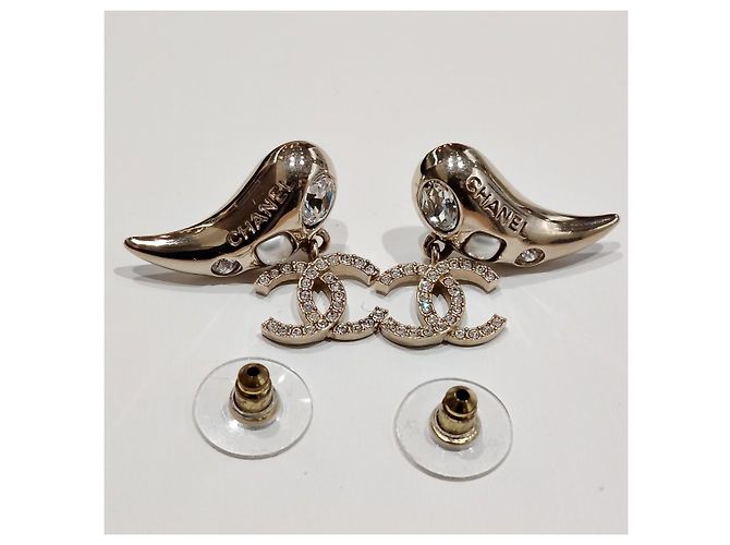 Orecchini pendenti CC con strass CHANEL A21S (RARE) - vista 3