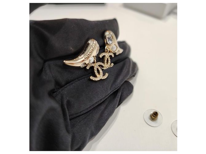 Orecchini pendenti CC con strass CHANEL A21S (RARE) - vista 7